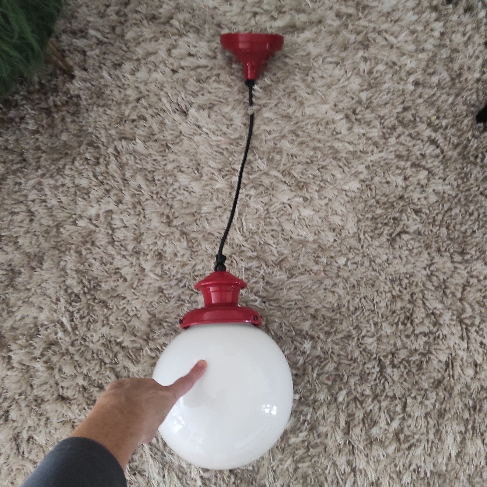 Space age seventies hanglamp, Huis en Inrichting, Ophalen, Zo goed als nieuw, Glas, Space age, vintage, seventies