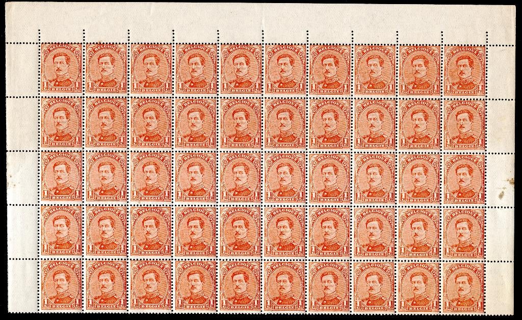 135A type II MNH 1920 - Z.M. Koning Albert 1 (50 stuks), Ophalen of Verzenden, Postfris, Postfris