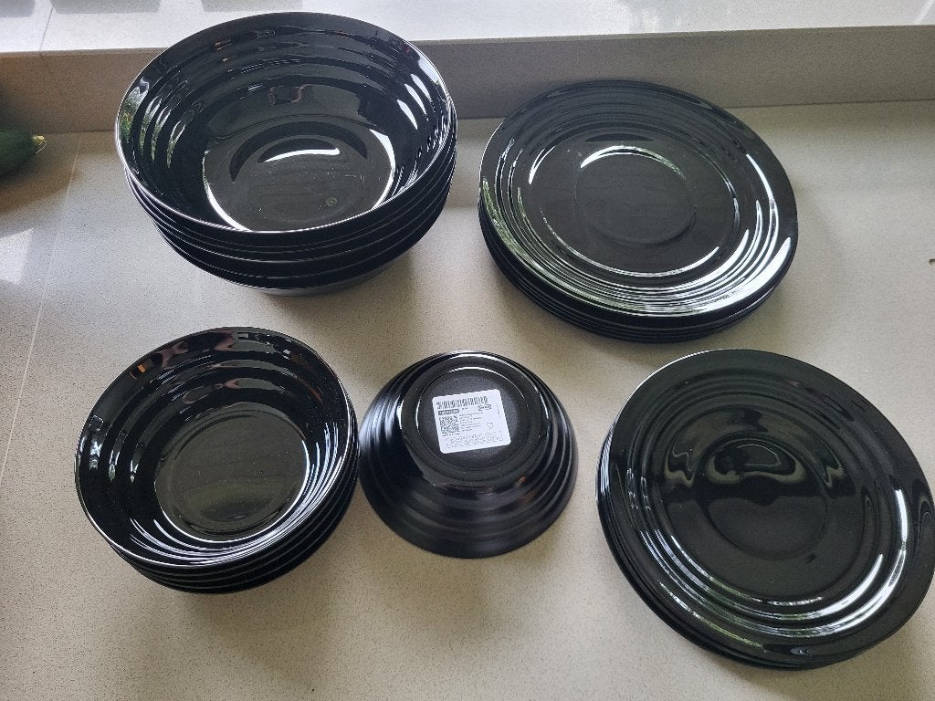 servies ikea zwart 6 personen, Ophalen, Effen, Compleet servies, Glas