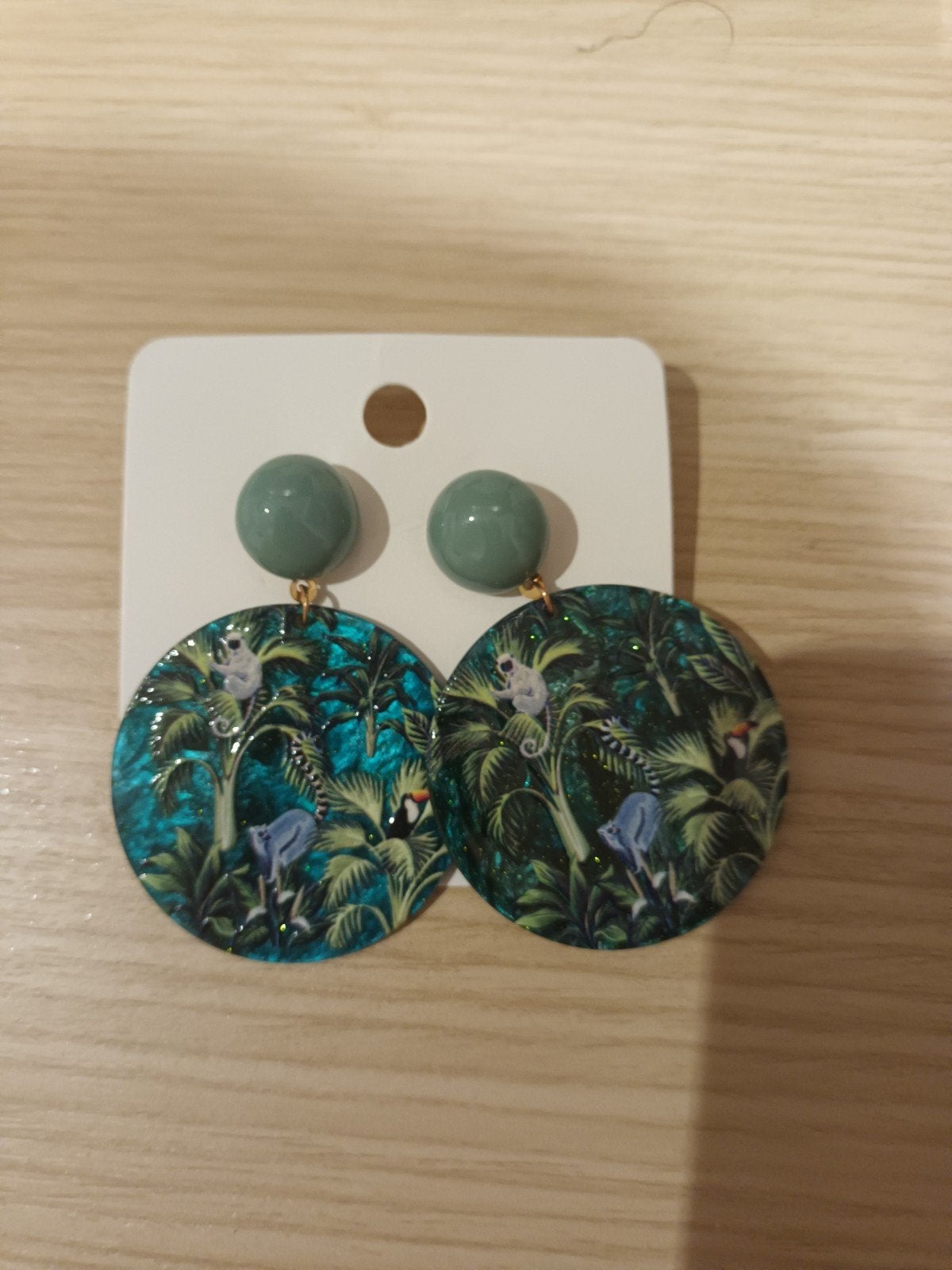 groene paradise oorbellen, Bijoux, Sacs & Beauté, Neuf, Enlèvement ou Envoi, Vert, Autres matériaux