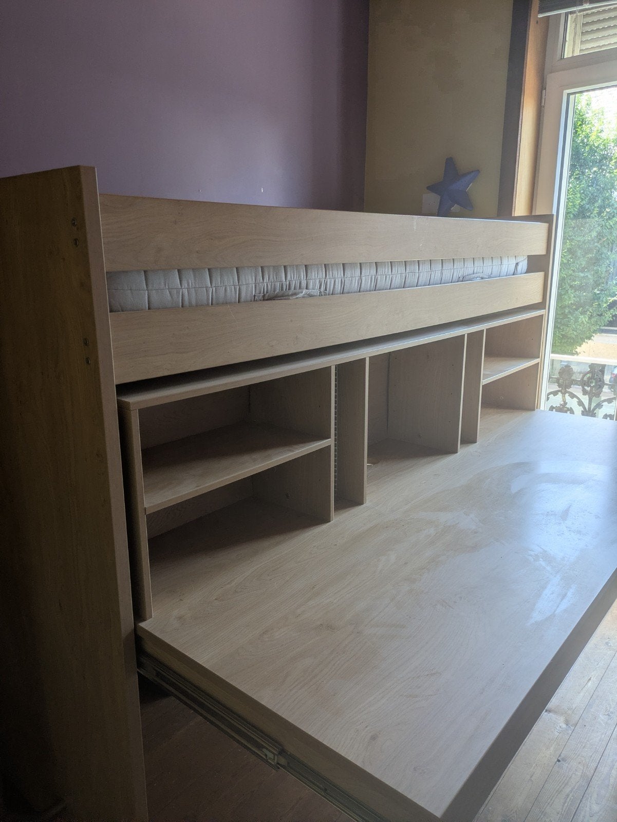 Hoogslaper met uitschuifbare bureau, Kinderen en Baby's, Kinderkamer | Stapelbedden en Hoogslapers, Ophalen, Hoogslaper