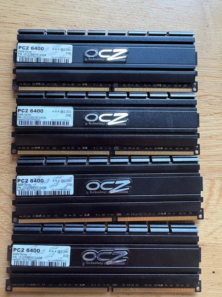 OCZ Blade 8GB DDR2-800 CL4 (4x2GB), Computers en Software, RAM geheugen, Gebruikt, Desktop, 8 GB, DDR2, Ophalen of Verzenden
