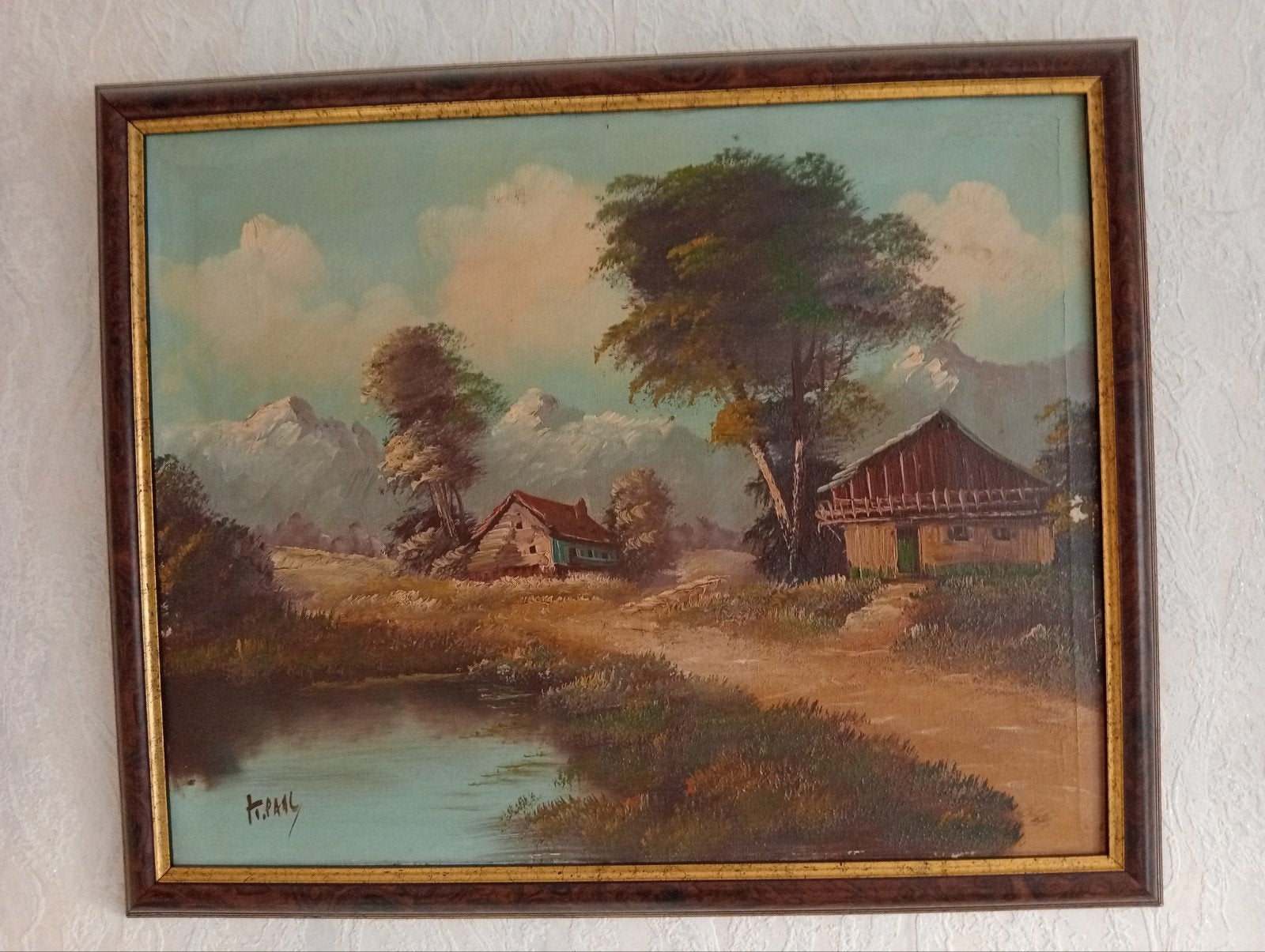 Antiek schilderij getekend door de kunstenaar, Ophalen