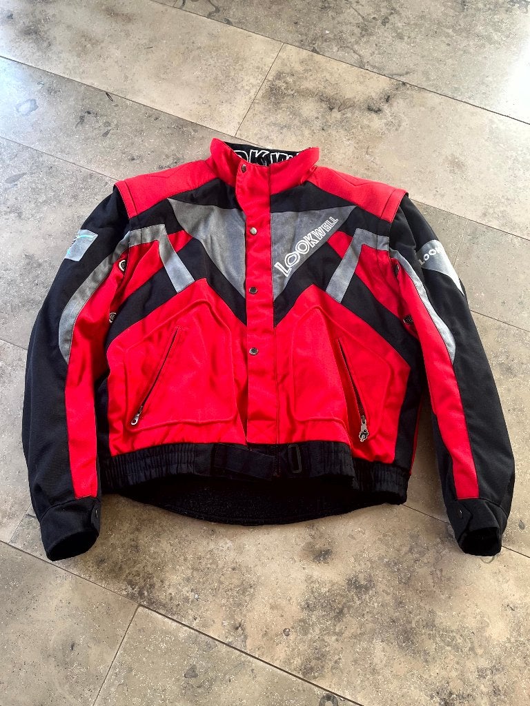 Lookwell motorjas maat L – rood/zwart – goede staat, Motoren, Kleding | Motorkleding, Ophalen of Verzenden, Tweedehands, Jas | textiel
