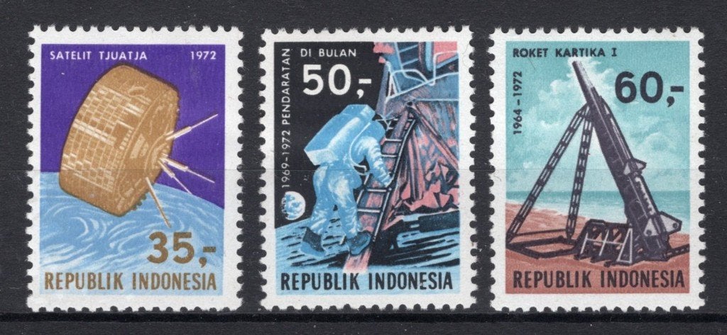 INDONÉSIE : ZB 716/718 MH 1972 Space, Envoi, Non oblitéré, Asie du Sud