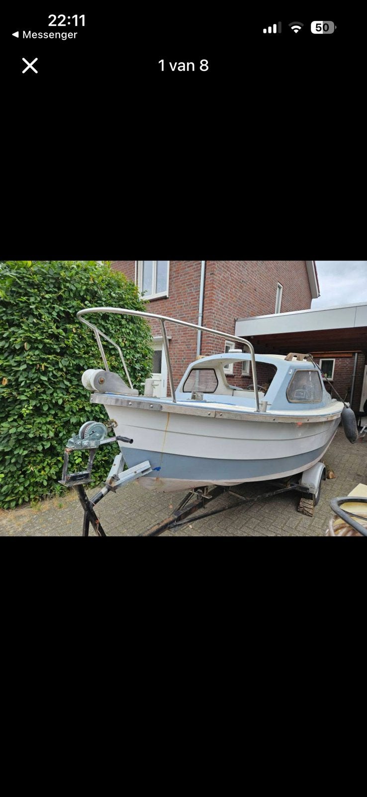 Boot yamaha 8pk - vaarklaar, Watersport en Boten, Ophalen, 5 tot 10 pk, Viertaktmotor, Zo goed als nieuw