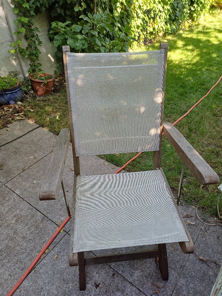 Tuinstoel, Ophalen, Gebruikt, Hout, Inklapbaar