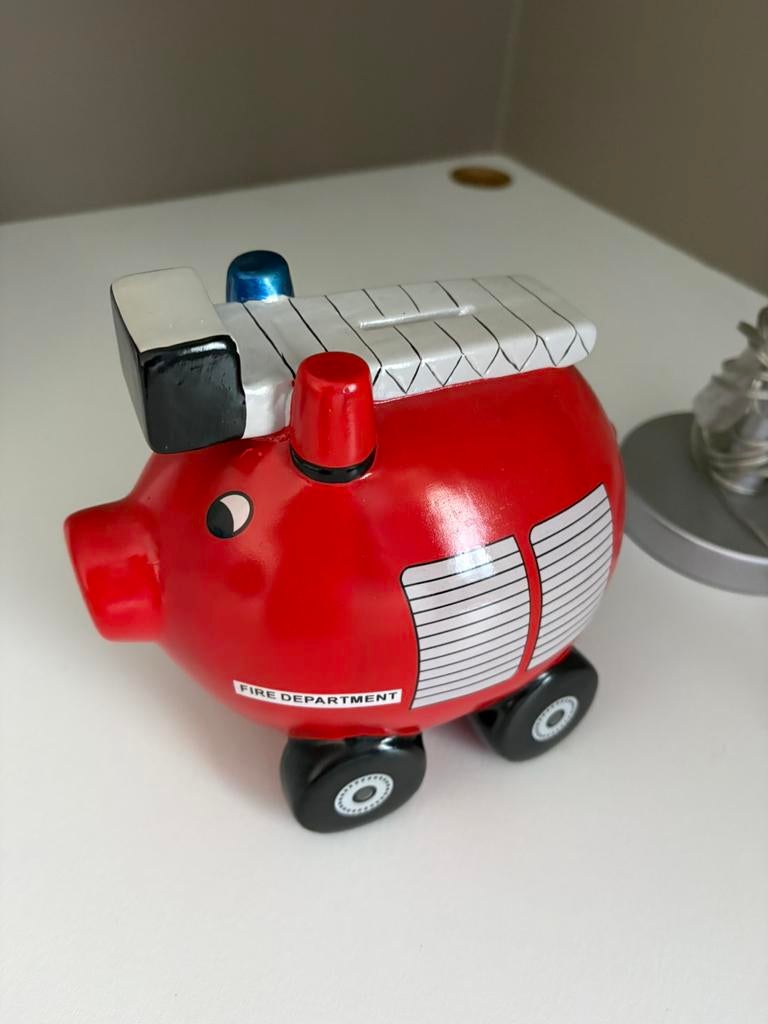 Spaarvarken brandweerwagen, Verzamelen, Ophalen of Verzenden, Zo goed als nieuw