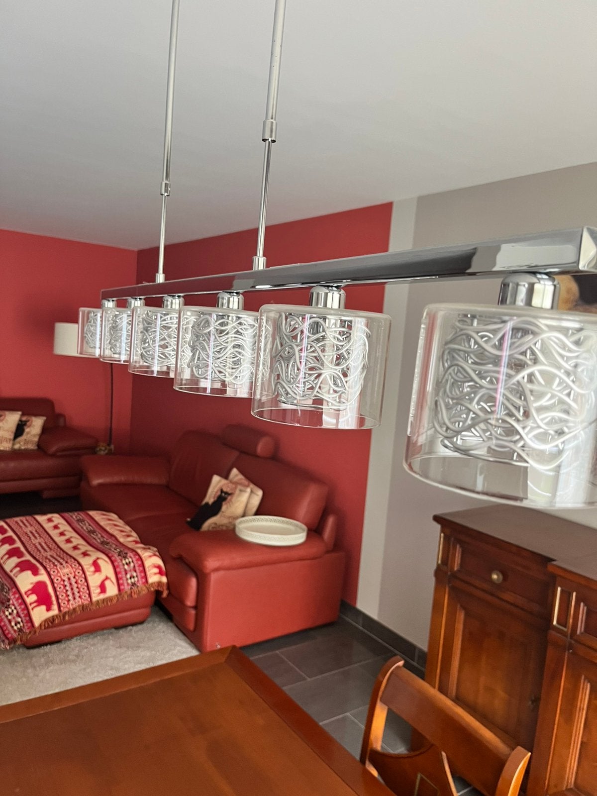 Mooie moderne luster met led lampen dimbaar, Huis en Inrichting, Ophalen