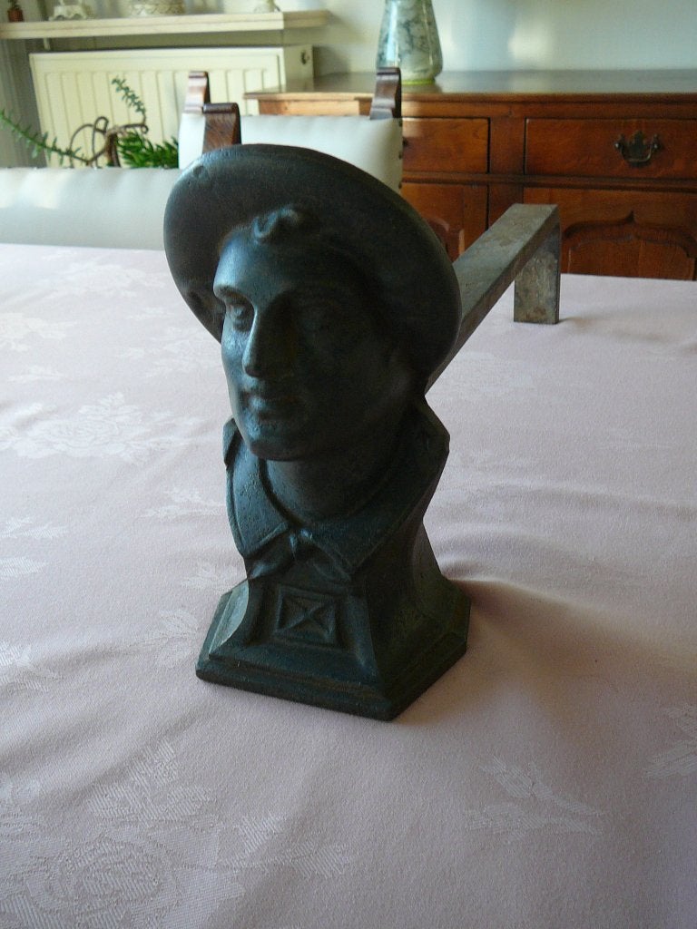 Buste en fonte + cheminée, Maison & Meubles, Enlèvement, Utilisé, Cheminée au bois