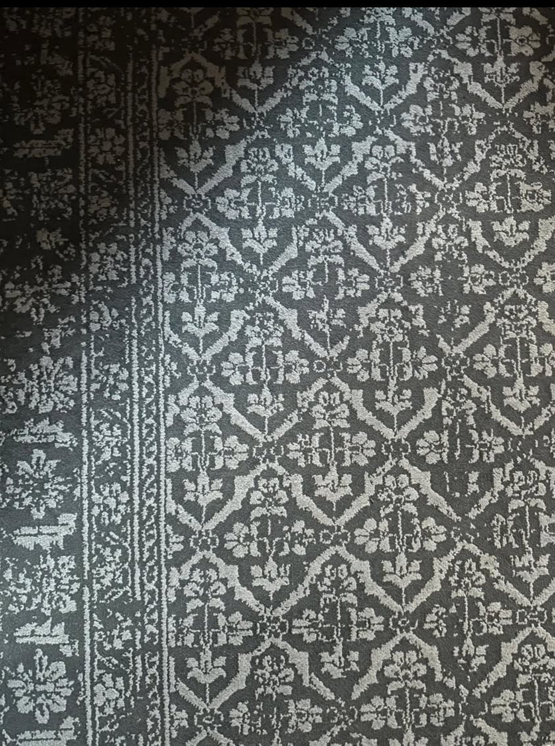 Large Modern Vintage Area Rug (160 x 230 cm) - Dark Grey, Ophalen of Verzenden, Zo goed als nieuw, Beige