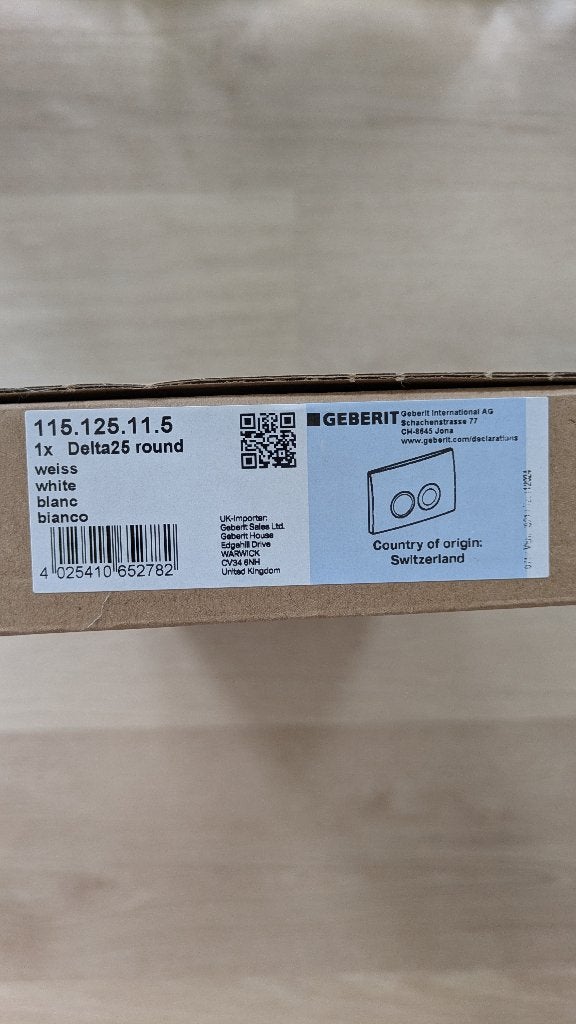Geberit Delta 25 bedieningspaneel, Doe-het-zelf en Bouw, Ophalen, Nieuw, Toilet