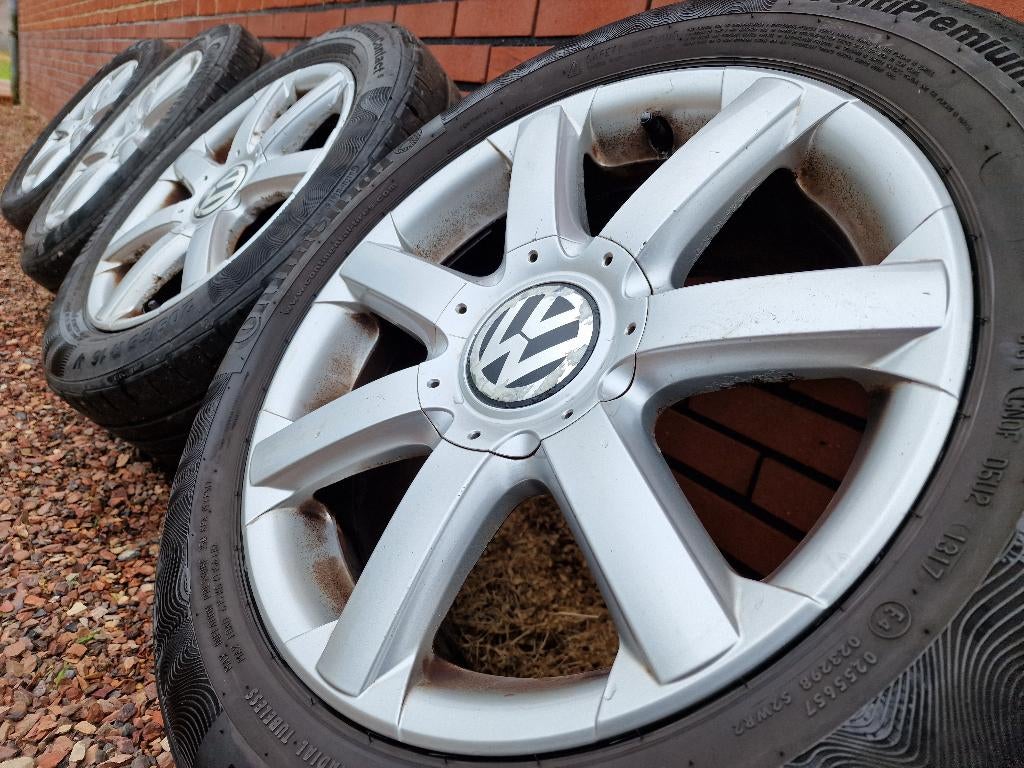 16'' VW GOLF 5 6 CADDY TOURAN velgen + banden 5/112 et50, Ophalen, Gebruikt, 16 inch, Banden en Velgen