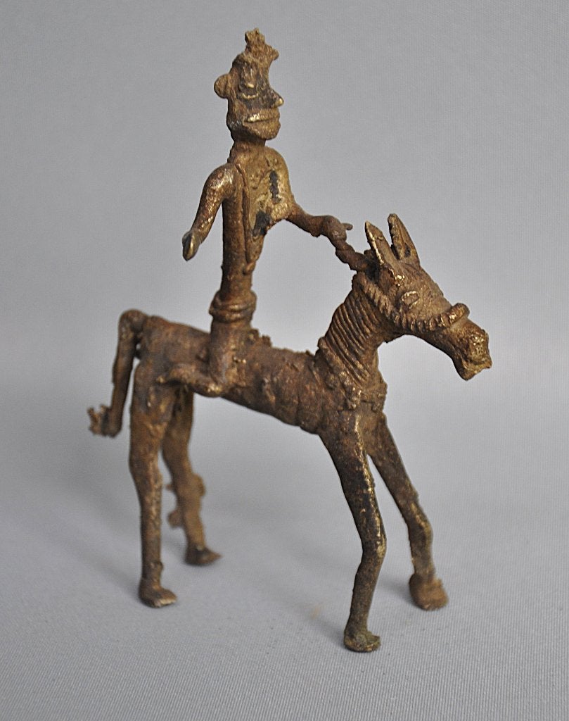 Statue équestre ancienne en bronze - Jajarkot, Népal, Enlèvement ou Envoi