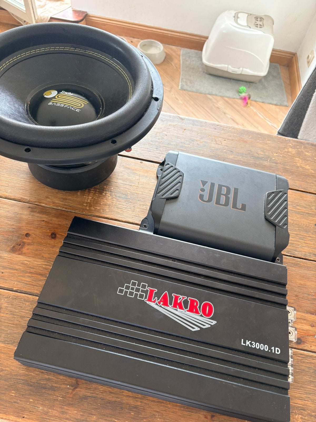 Subwoofer met versterker en monoblok, Ophalen, Gebruikt