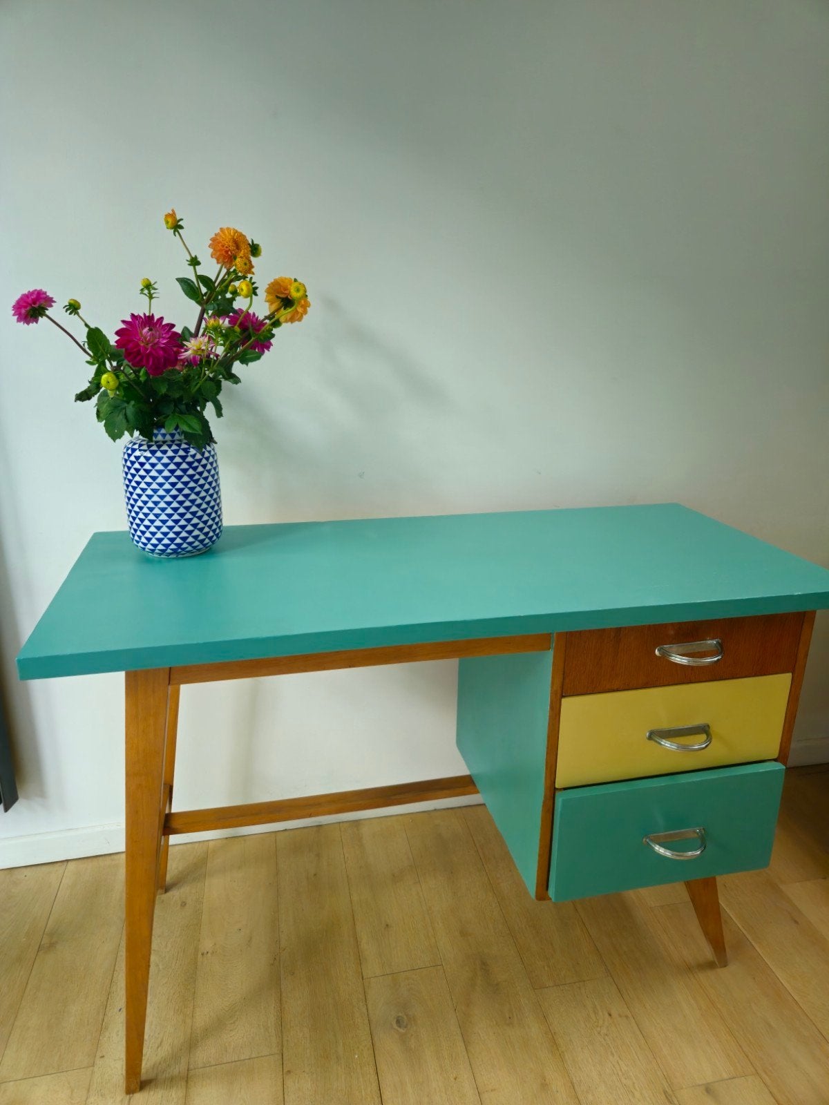 bureau vintage relooké, Maison & Meubles, Vintage, Enlèvement ou Envoi