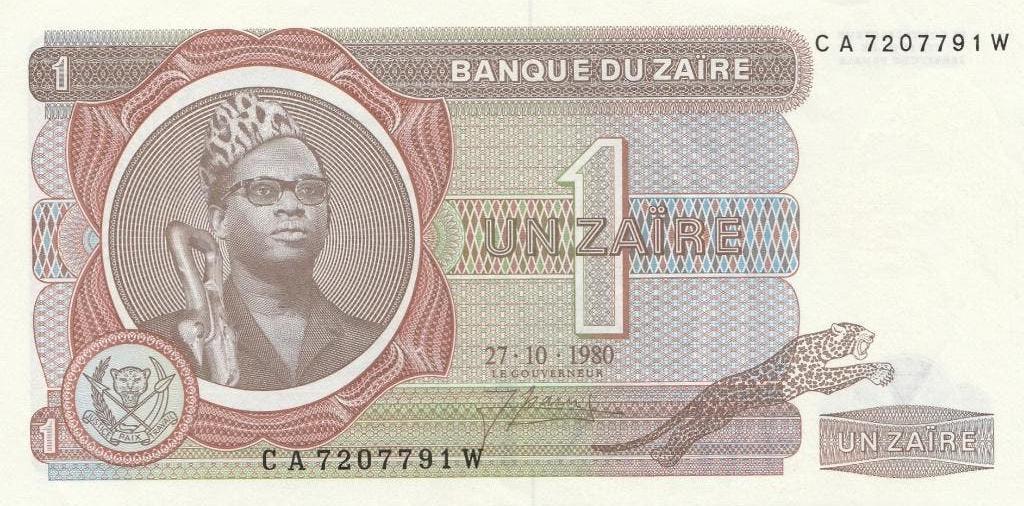1 Zaïre Mobutu 27.10.1980 unc, Timbres & Monnaies, Billets de banque | Afrique, Enlèvement, Autres pays