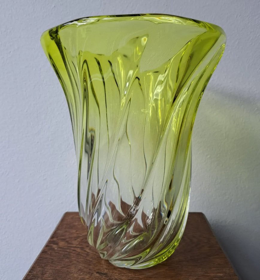 Vaas van René Delvenne voor Val Saint Lambert, Antiek en Kunst, Antiek | Glaswerk en Kristal, Ophalen of Verzenden