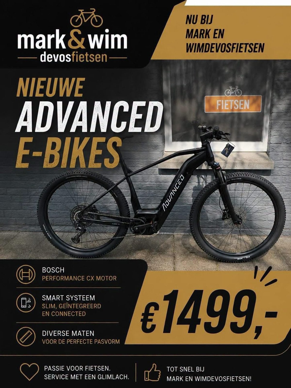 nieuwe atb met bosch motor €1499,- koopje !!, Fietsen en Brommers, Ophalen, Zo goed als nieuw