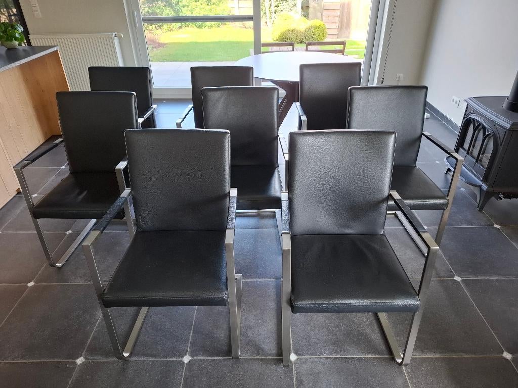 8 chaises salle à manger T&T Design (25€ par chaise), Maison & Meubles, Enlèvement, Modern, Noir, Cinq, Six Chaises ou plus