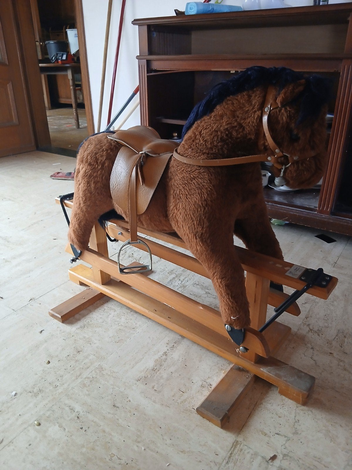 Prachtig Vintage Pluche Hobbelpaard (Pegasus of Crewe stijl), Enlèvement
