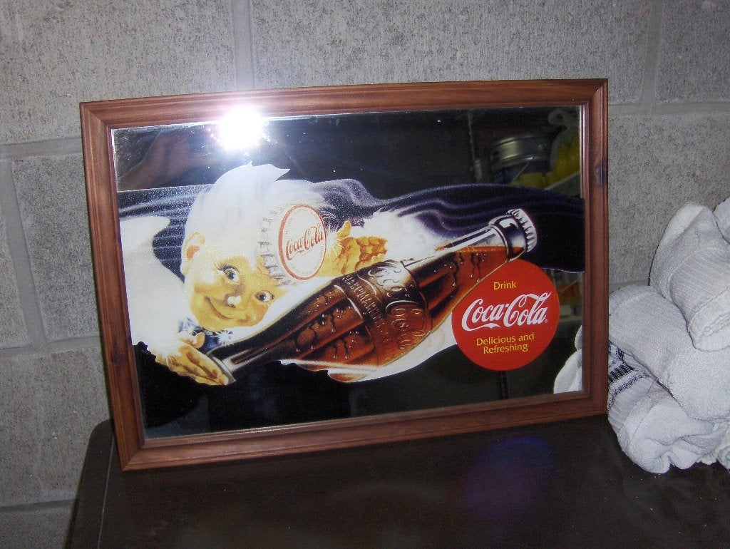 COCA-COLA SPIEGEL, Verzamelen, Ophalen, Gebruikt, Reclamebord