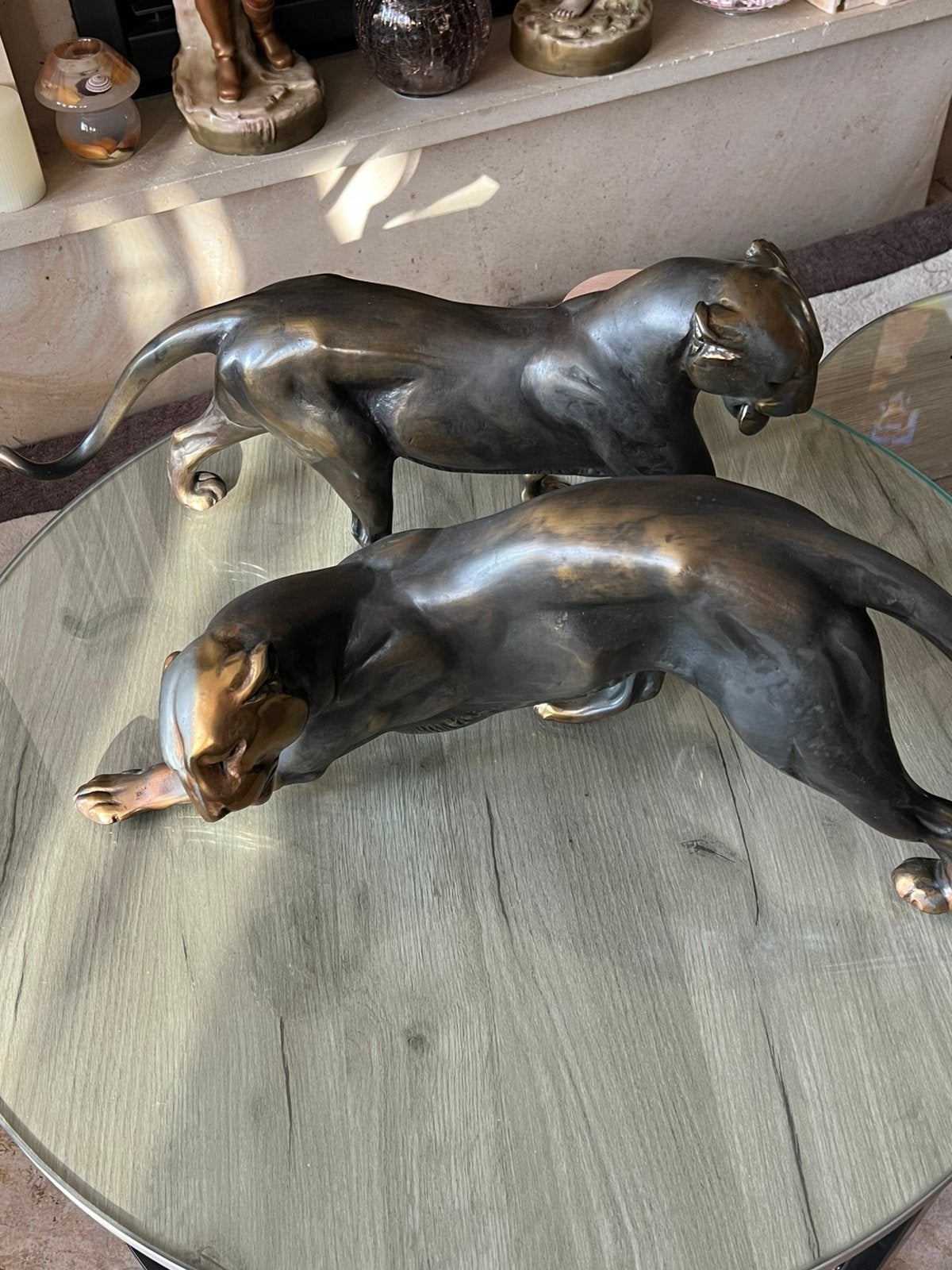 Bronzen artdeco panters, Antiek en Kunst, Ophalen