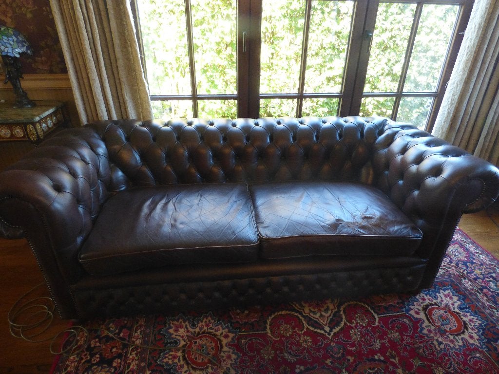 Traditionele Chesterfield zitbank, Antiek en Kunst, Ophalen