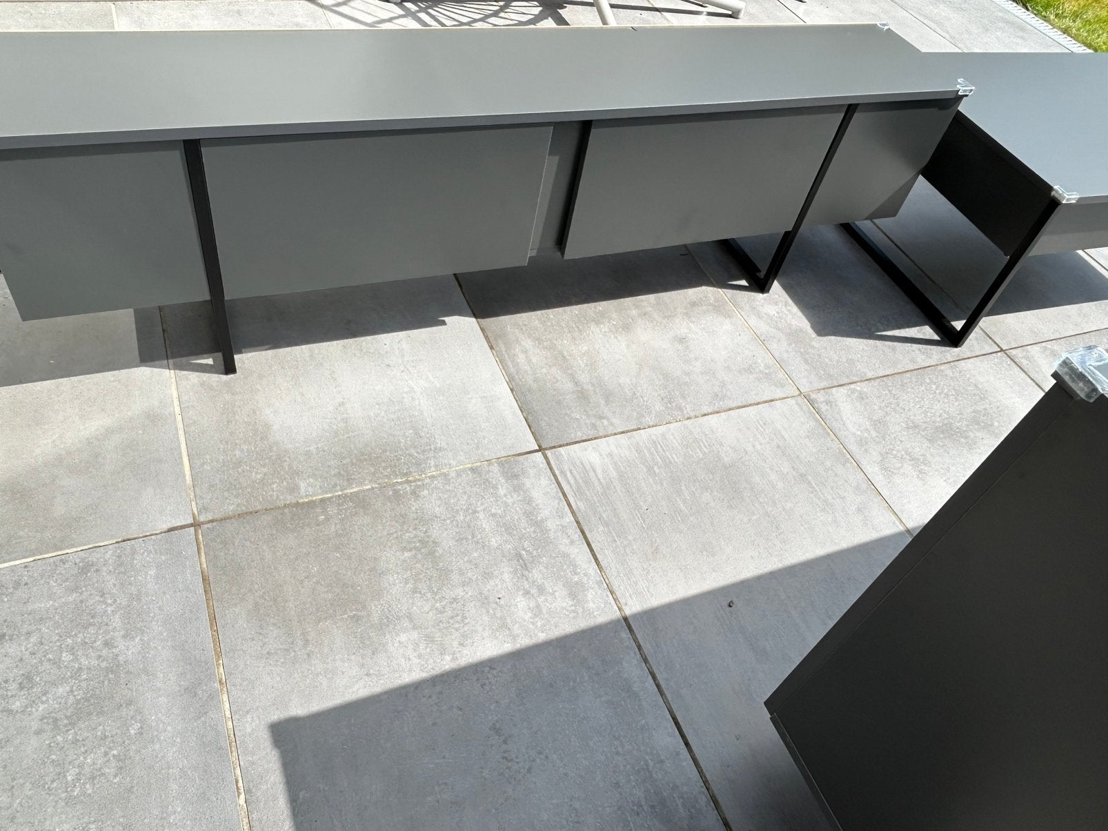 1 an - Meuble TV + table basse + buffet (Woody Fashion), Enlèvement, Comme neuf, Métal