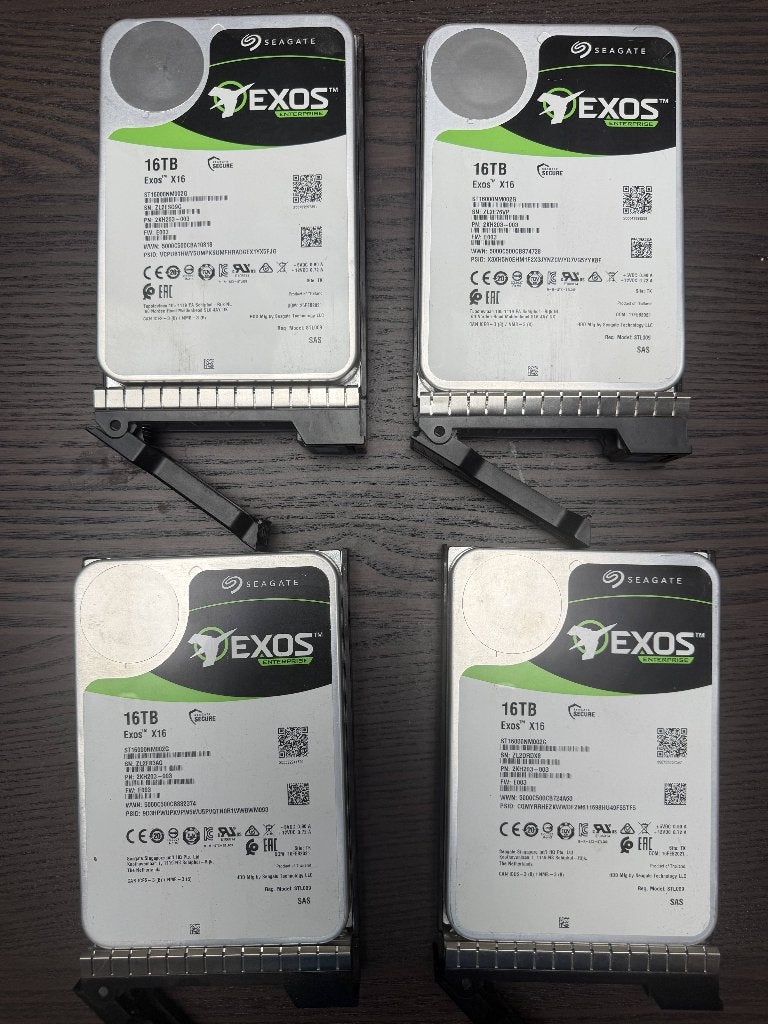 4x Seagate Exos 16TB SAS, SAS, Enlèvement ou Envoi, HDD, Interne