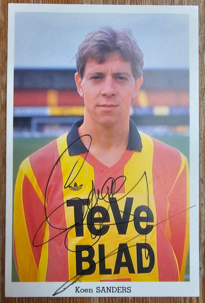 1989 Koen Sanders KV Mechelen Spelerskaart handgesigneerd!, Verzamelen, Verzenden, Zo goed als nieuw, Spelerskaart