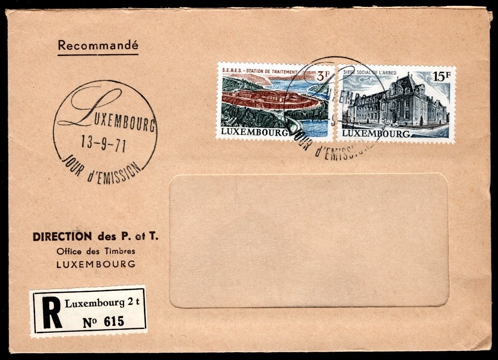 LUXEMBOURG Yt. 783/784 FDC 1971, Envoi, Luxembourg, Affranchi