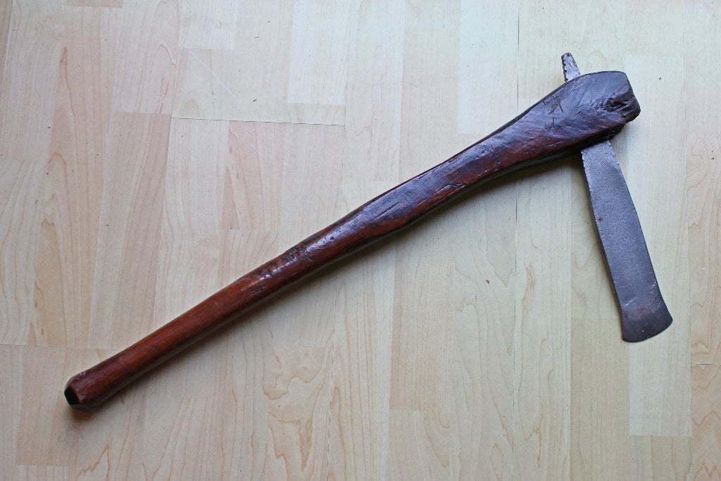 grande hache lourde en provenance du CONGO, Antiquités & Art, Afrique, Brun, Métal, 69 cm