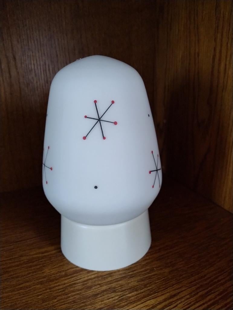 Vintage mid century opaal glazen plafondlamp jaren 50, Ophalen