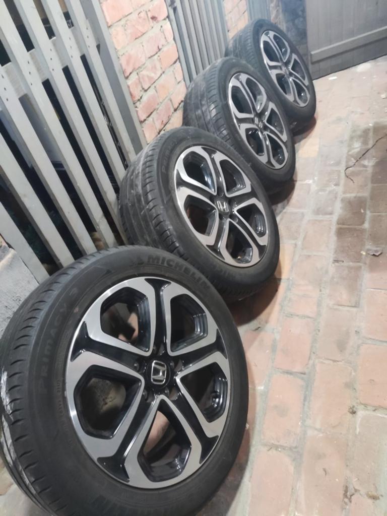 Honda velgen 215/55/17, Enlèvement, Pneus été, Jante(s)