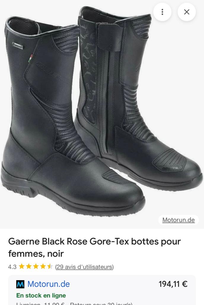 Botte moto GAERNE drytech pointure 41 impeccable, Enlèvement ou Envoi, Bottes