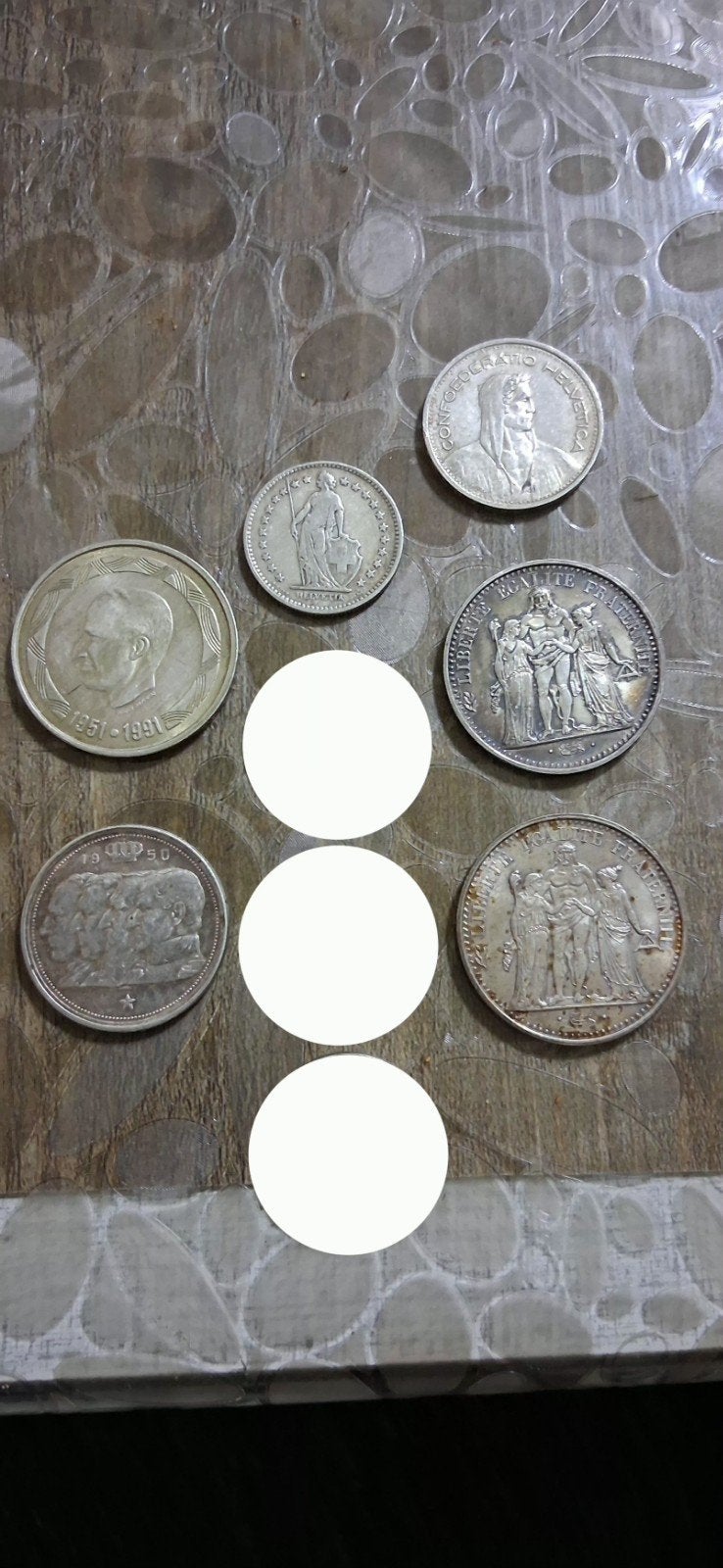 Lot de pièces de monnaie anciennes en ARGENT (France, Suisse, Timbres & Monnaies, Enlèvement ou Envoi, Belgique, Argent