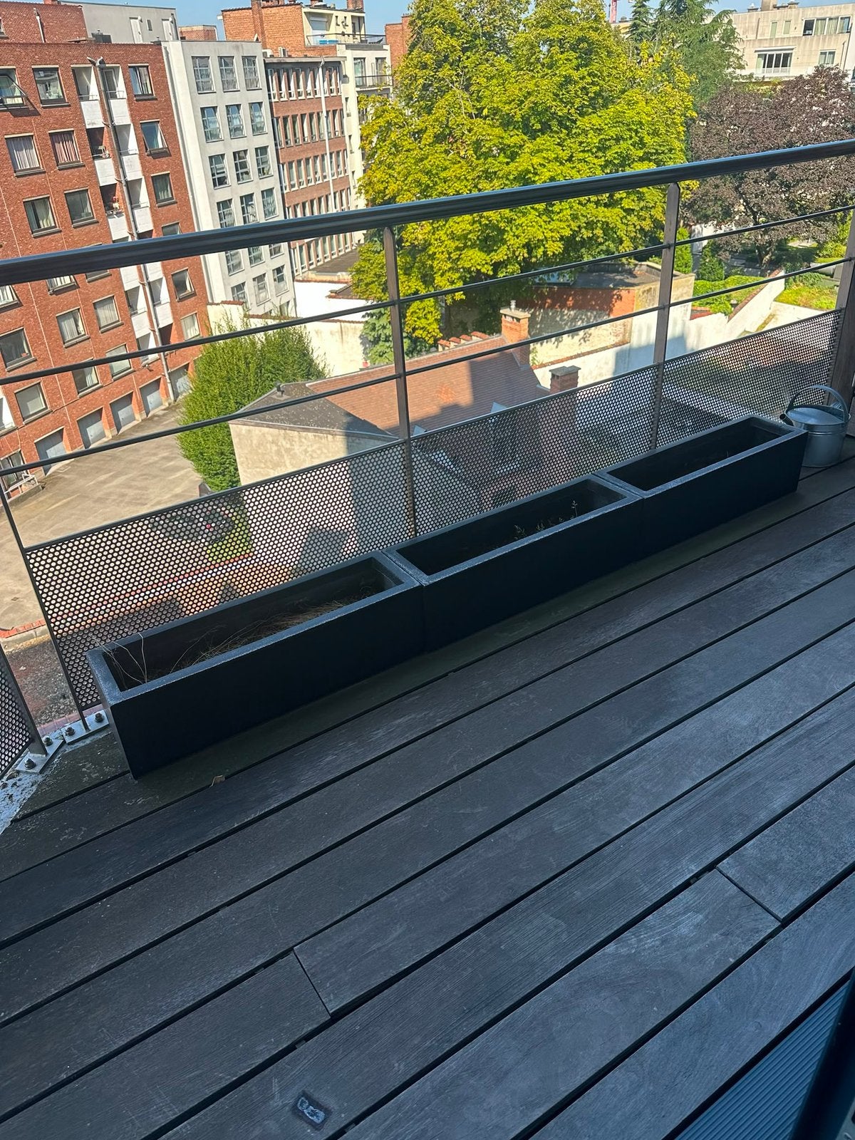 3x Capi Lux Terrazzo bloempotten in antraciet, Balcon, 40 cm ou plus, Synthétique, Enlèvement