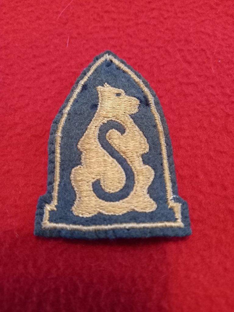 1GM : US WW1 Badge d'épaule AEF SIBERIA POLAR BEAR, Enlèvement, Armée de terre, Emblème ou Badge