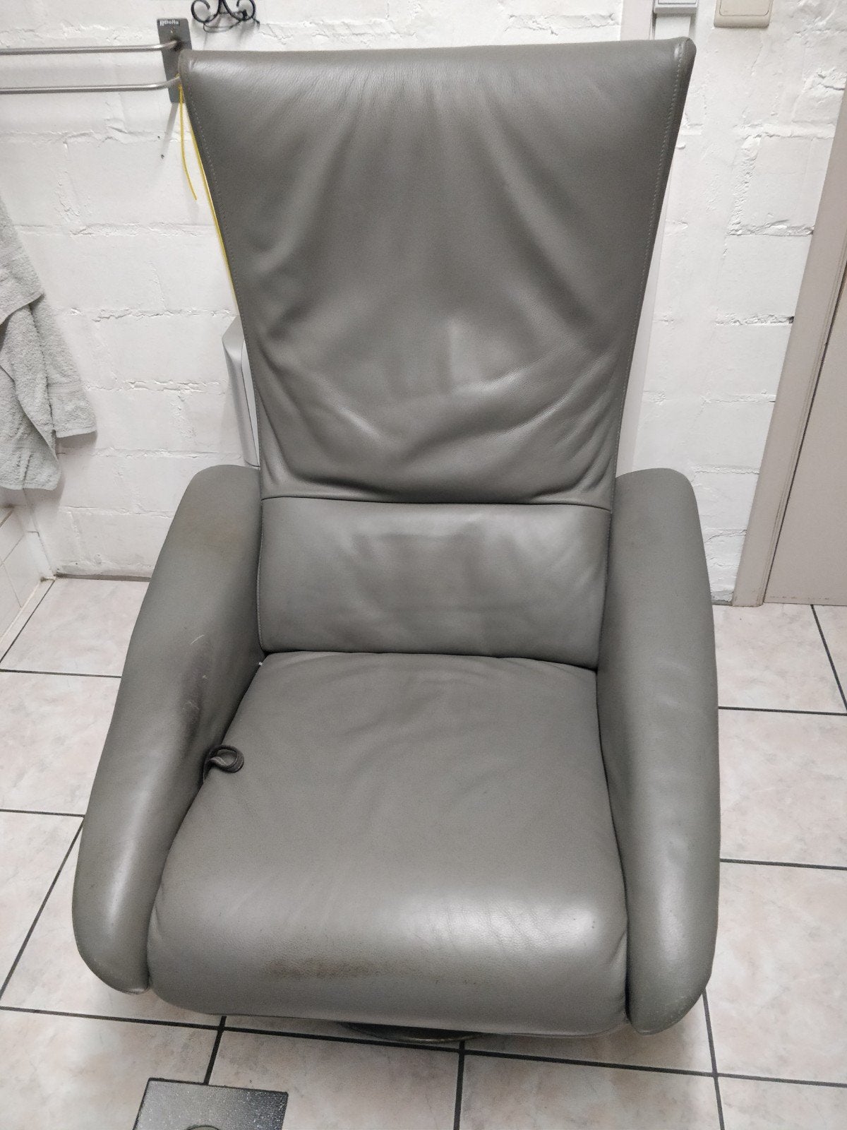 lederen relax zetel., Huis en Inrichting, Ophalen, Gebruikt, Leer