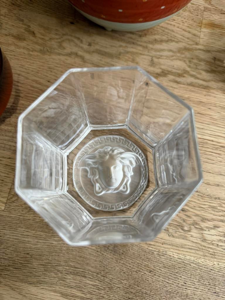 Rare Rosenthal x Versace Medusa Octagonal Crystal Glass, Antiquités & Art, Enlèvement ou Envoi