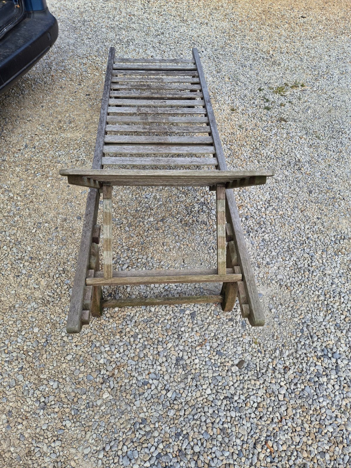 teak ligzetel met kussen afhalen wevelgem., Tuin en Terras, Ophalen