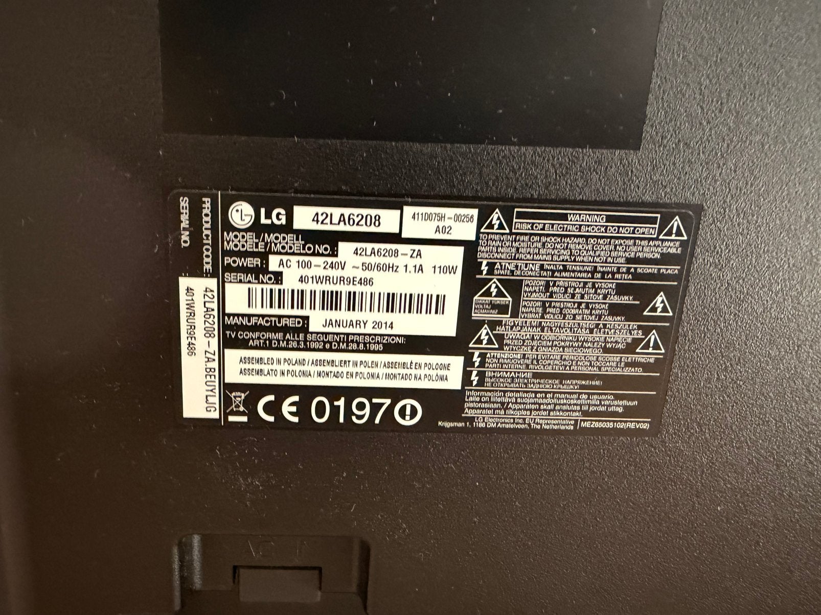 TV LG 42 POUCES – TRÈS BON ÉTAT – 100 € !, TV, Hi-fi & Vidéo, Enlèvement, Comme neuf, LG