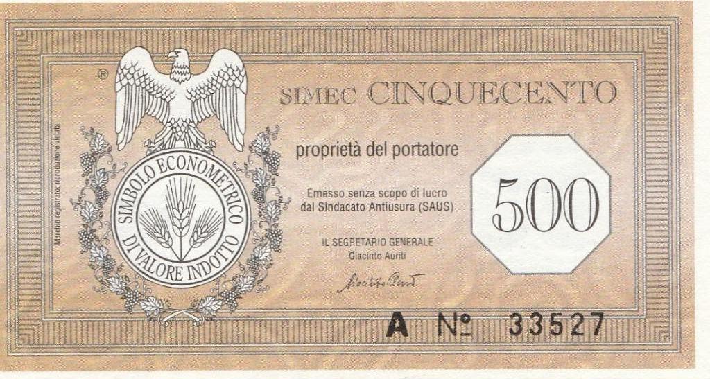 SIMEC  500 Italia 2000 unc, Ophalen of Verzenden, Bankbiljetten