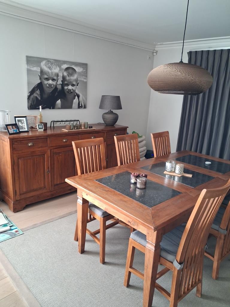 Massieve teak eetkamer, Ophalen