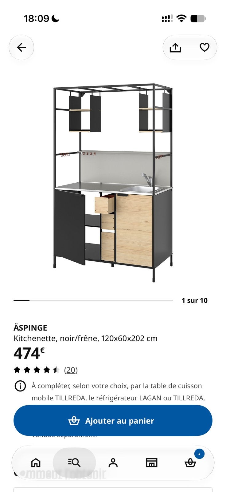IKEA ÄSPINGE keukenset/studio, Ophalen, Zo goed als nieuw