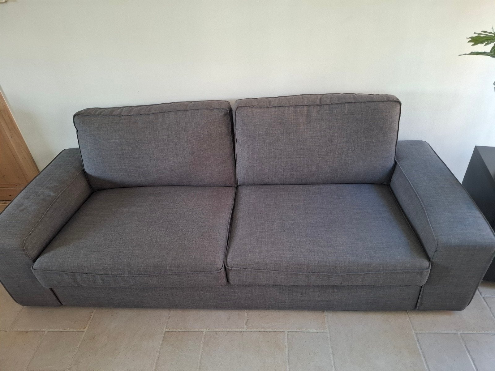 Ikea Kivik 3 places gris, Enlèvement, Utilisé, Trois personnes, Banc droit