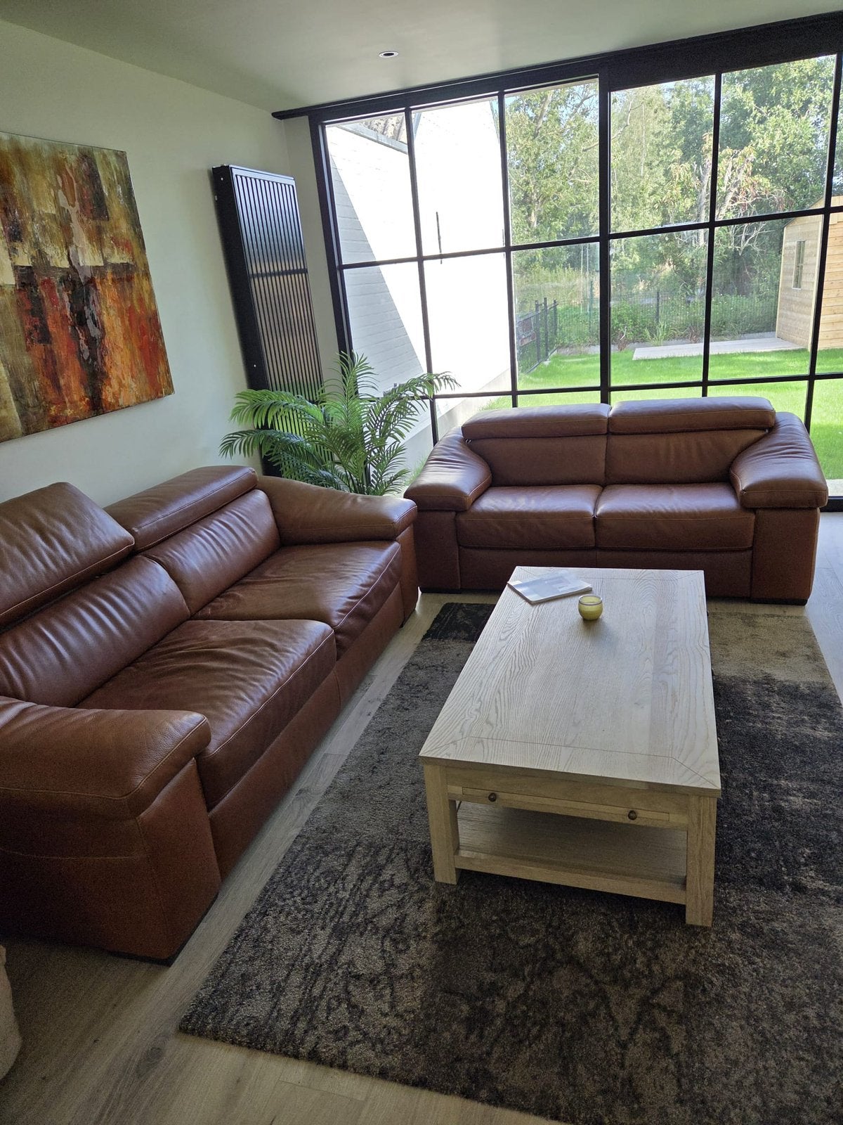 Natuzzi zetel, Huis en Inrichting, Ophalen, Zo goed als nieuw, Leer