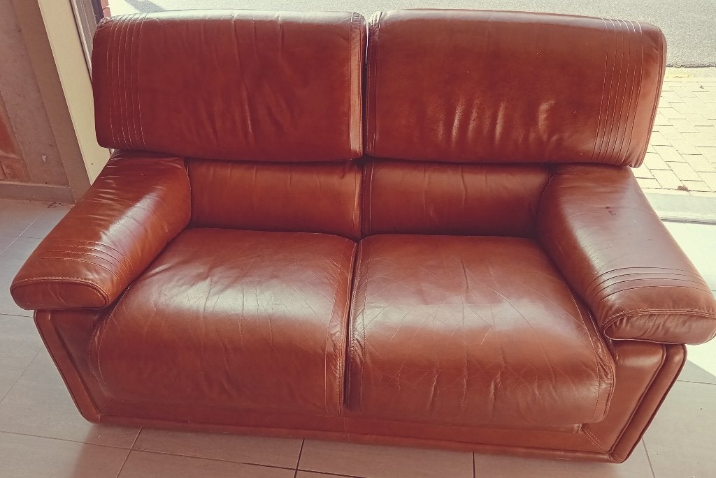 Mooie stevige zetel 2 1/2p, 150x79x79, Ophalen, Zo goed als nieuw, Minder dan 150 cm, Modern tijdloos, loft,slaapkamer keuken living,duplex mancave