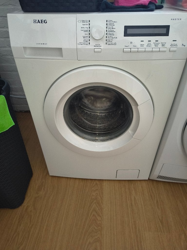 AEG wasmachine 7 kg te herstellen of voor onderdelen, Ophalen, Gebruikt, Minder dan 85 cm, Voorlader
